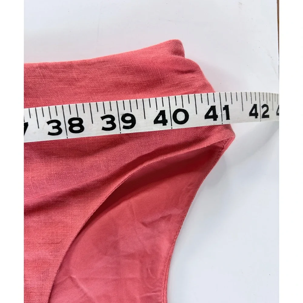 Brooks Brothers Womens 100% Linen Sheath Dress Coral Pink Sleeveless Size 10 - Picture 9 of 9